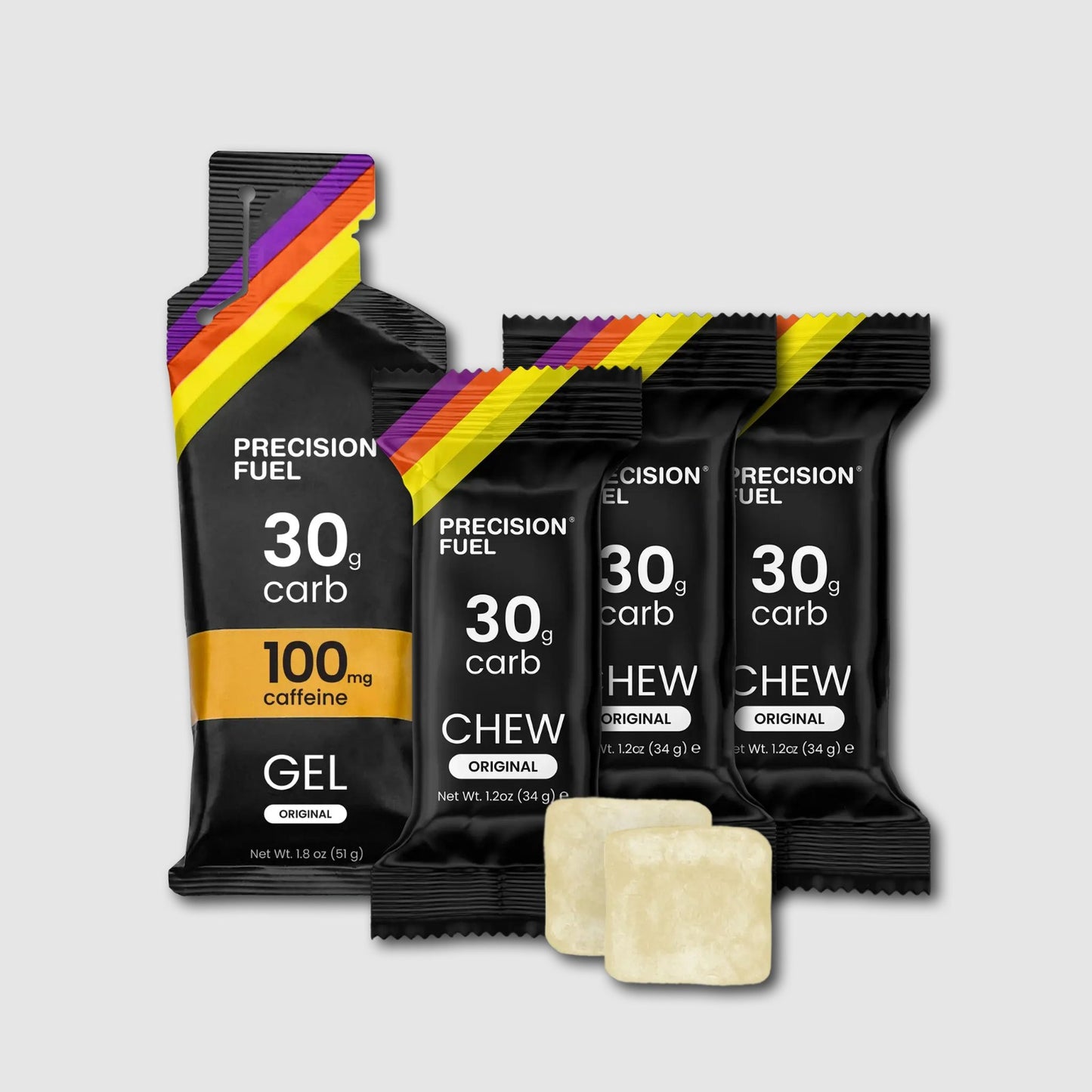 3 Chew Original & 1 PF 30 Caffeine Gel