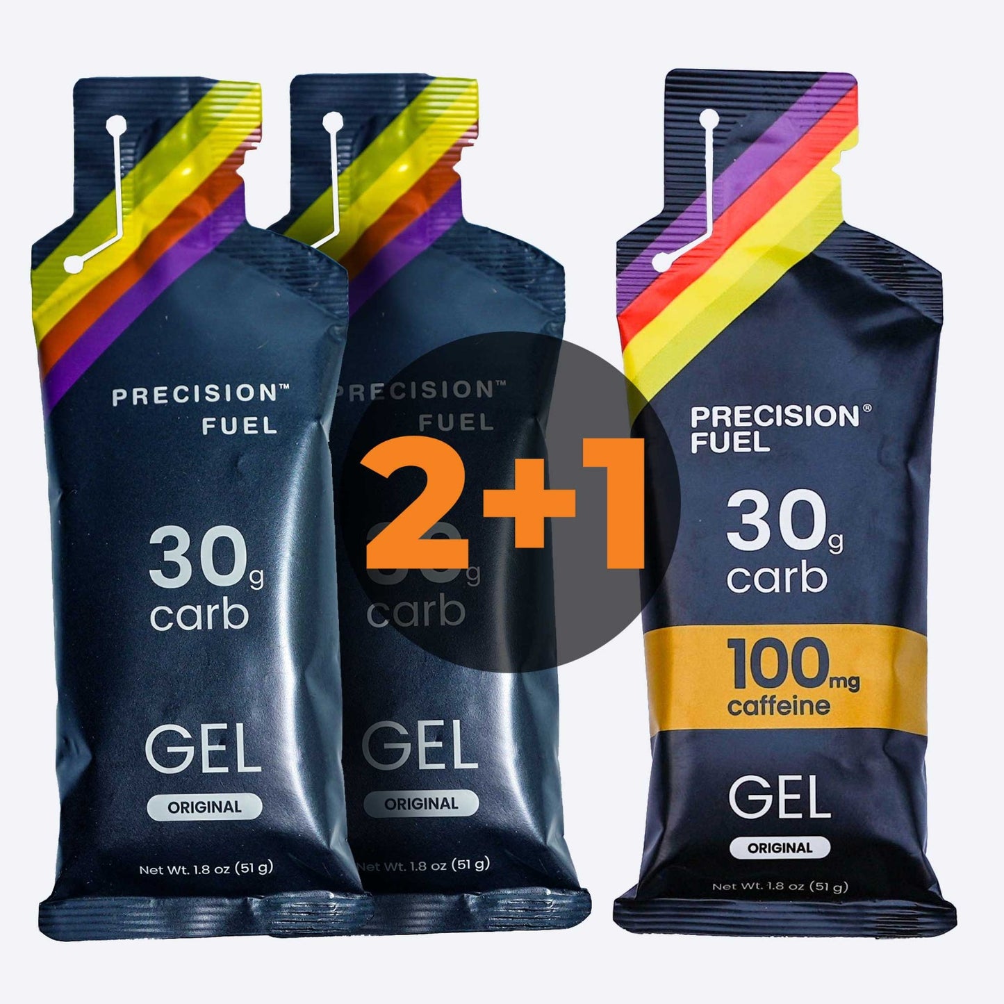 Tri gel pack (2 PF 30 gel y 1 PF 30 caffeine gel)
